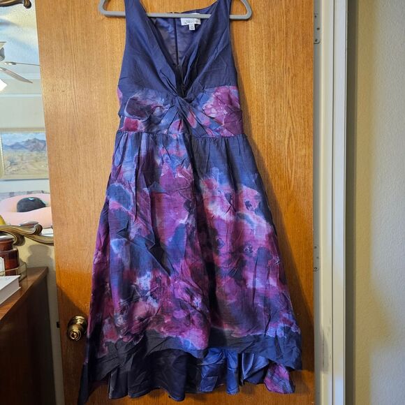Lela Rose Dresses & Skirts - Lela Rose Purple Watercolor Satin Dress